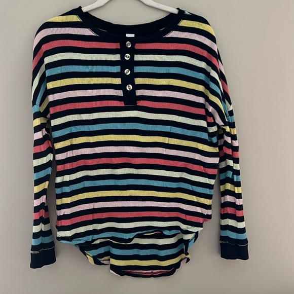 Old Navy Tops - Old Navy Multi Stripe Thermal Long Sleeve Henley XS
